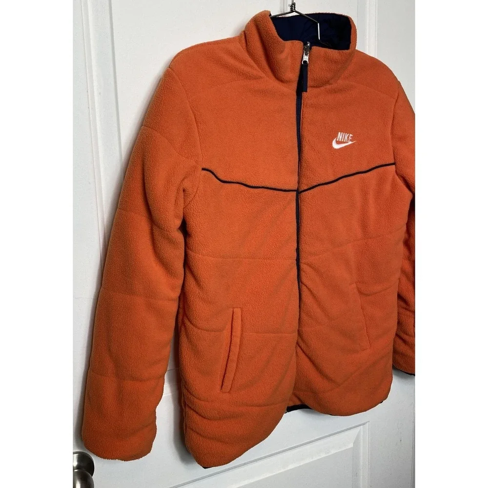 Nike Vintage Y2K Embroidered Logo Reversible Fleece Jacket Size L (14-16) Youth